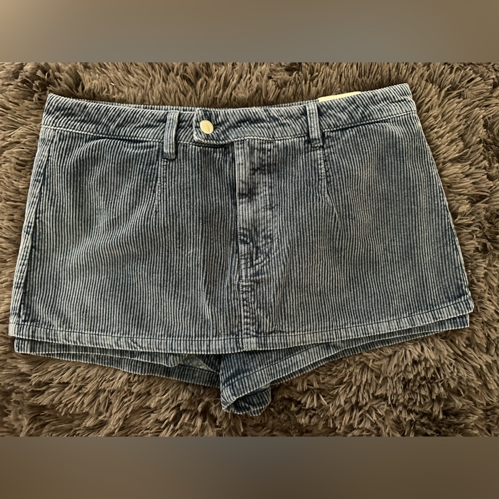 Free People We The Free Galivanting Cord Skort Navy Blue Size 32/33 NWT